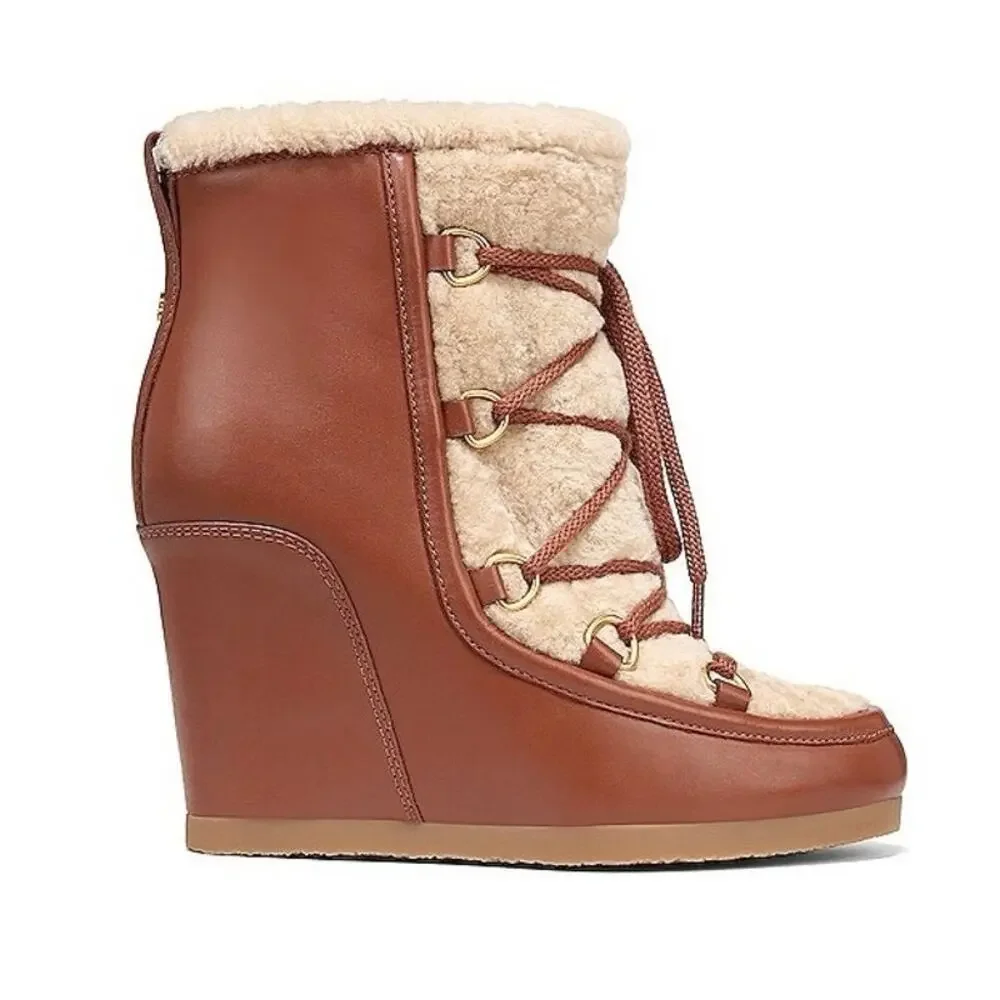 Veronica Beard Elfred Wedge Booties Boots